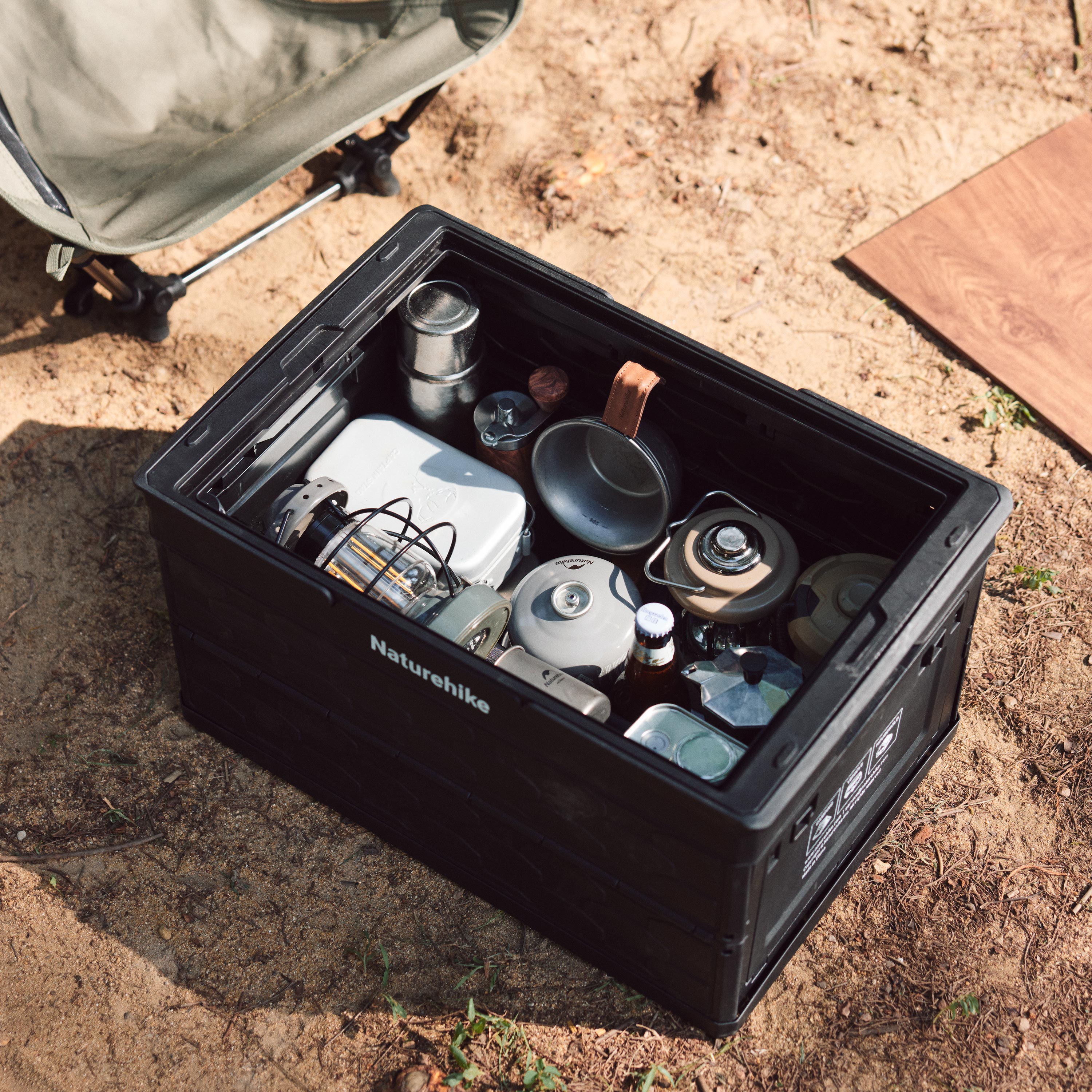 Naturehike skladovací box s odkládacím stolkem - černý